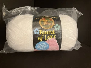 Libra de hilo marca León blanco sólido 16 oz 1020yds 100 mediano 4 acrílico - Imagen 1 de 5