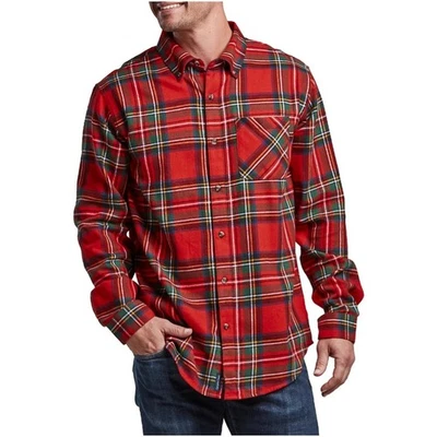 Magellan Outdoors Men's Small Red Canyon Creek Long Sleeve Flannel Shirt G8-29 - Image 1 of 4