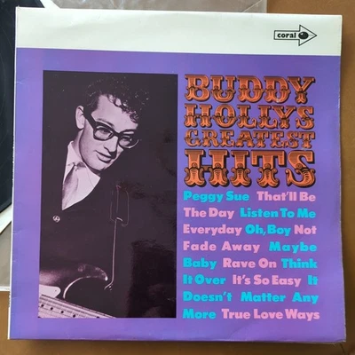 BUDDY HOLLY Greatest Hits Vinyl Record Album LP Coral 1968 Rock Pop The Crickets Foto 1 de 2