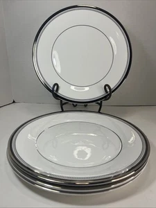 Royal Doulton Sarabande Dinner Plates (Set of 4) Black Platinum Loss 10.5" A3 - Picture 1 of 8