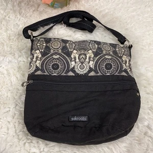 VGT Sakroots Bag Crossbody Purse Floral White Peace Vegan Boho handbag Purse - Picture 1 of 7