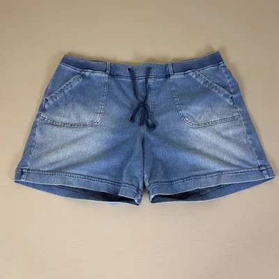 Gloria Vanderbilt Denim Shorts Women's Size 16 Blue Pull-on Drawstring Waist - Image 1 of 4
