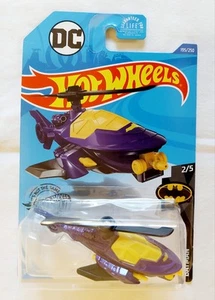 Hot Wheels DC Batman Batcopter 2/5 Purple And Yellow  #195, 1:64 Scale - Picture 1 of 3