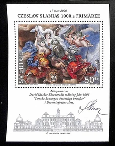 Signierte Czeslaw Slania`s 1000th stamp MNH S/S Sweden 2000 Scott 2374... - Picture 1 of 1