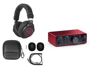 Interfaz de audio USB para grabación de estudio Focusrite Scarlett Solo 4ta generación + auriculares - Imagen 1 de 12