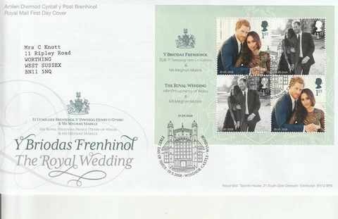 2018 ROYAL WEDDING stamp 1st day cover Henry & Meghan Cover