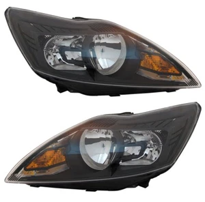 Scheinwerfer Set für Ford Focus MK2 Facelift 2008- Halogen H1 H7 Schwarz LWR - Bild 1 von 1
