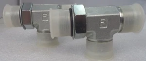 (2) Triple-Lok® JIC-16 37° Flare SAE-ORB Soft Seal Run Tees, P/N 16R5OX-S - Picture 1 of 11