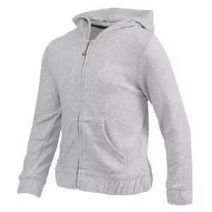 Juicy Couture hellgrau melierter ultraweicher Hoodie mit Reißverschluss Größe XL Jr. Lg W - Bild 1 von 2