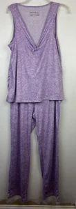 Eddie Bauer Pajama Set Womens L Purple Two Piece Pants Tank Sleepwear - Picture 1 of 14