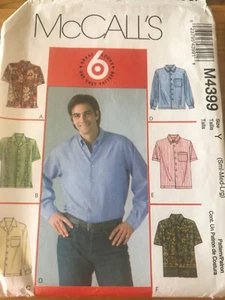 McCall's M4399 Size Y Sm Md Lg Men's Dress Shirt Sewing Pattern 6 Styles Sleeves - Picture 1 of 5