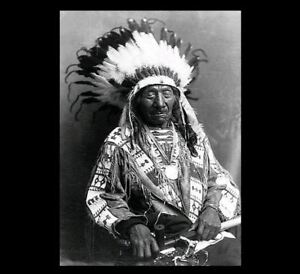 Chief Red Cloud Holding Peace Pipe PHOTO Portrait Oglala Lakota Indian