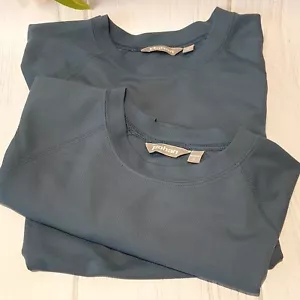 2 x ROHAN TOPS Ladies Small Core T T-Shirts Slate Grey Stretch Moisture Wick UVP - Picture 1 of 11