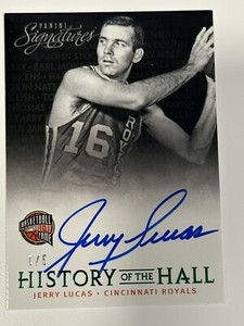 2013-14 Panini Signatures History of the Hall Green Jerry Lucas #7 auto/5 HOF