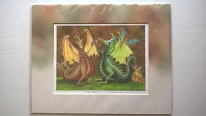 Mishell Swartwout Signed Art Print Party Animals Fantastical Fairy Dragons - Picture 1 of 8