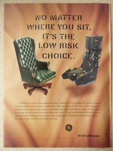 5/2000 PUB GENERAL ELECTRIC FLUGZEUG MOTOR AUSWURFSITZ ORIGINAL ANZEIGE - Bild 1 von 2