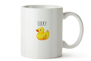 Lucky Duck Mug Funny Word Play 11 Ounces Gift Coffee Or Tea Drinker - Picture 1 of 1