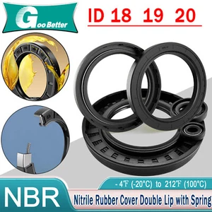 Oil Seal 18mm / 19mm / 20mm ID Rotary Shaft Double Lip R23/TC TTO All Depths NBR - Picture 1 of 266