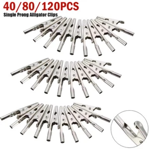 40-120X Single Prong Alligator Clips W/ Teeth Aligator Clip Test - Picture 1 of 15