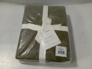 The Citizenry Stonewashed Bio Baumwolle Perkal Bettwäsche Set, Queen, Oliv - Bild 1 von 7