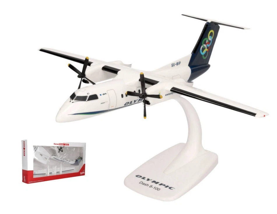 Modellino aereo di linea Herpa DHC-8-100 OLIMPIC AIR 1:100 modellismo collezione - Immagine 1 di 1