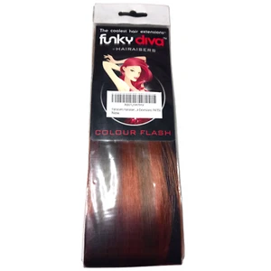 Funky Diva Hairaisers Colour Flash Synthetic Hair Extensions P4/350 Red - Picture 1 of 24