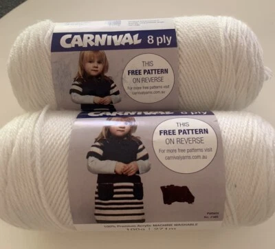 Panda Carnival 8 Ply Premium Acrylic Yarn, 2 X 100gram Balls, Col 1013 - image 1 of 3
