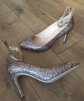 JCrew $328 Bombas Brillo Recubierto con Correa para el Tobillo 7.5 Multi Brillo F4872 NUEVO Foto 1 de 4