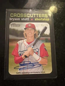 2020 Topps Heritage Minor BRYSON STOTT AUTO Variation 11/25 - Picture 1 of 2