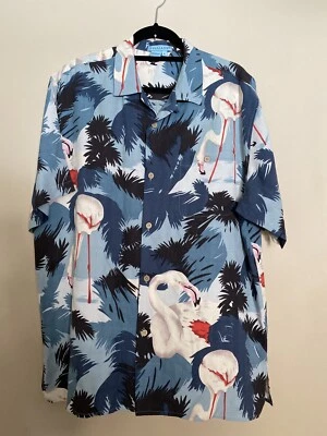 Tulliano ~ Para Hombre Grande 100% Azul Seda Estampado Completo Foto 1 de 4