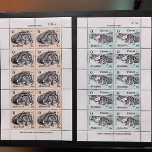 GIBILTERRA 1983/ MINIFOGLI - EUROPA, SERIE DI 2 MINIFOGLI INTEGRI MNH** - Imagen 1 de 2