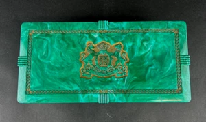 Vintage Philip Morris & Co Veni Vidi Vici Bakelite Vanity Cigar Box Green - Picture 1 of 16