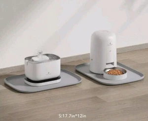 PETLIBRO Cove Silicone Dog Or Cat Food/Water Placemat, Grey, 17.7" X 12" X 1/2" - Picture 1 of 7