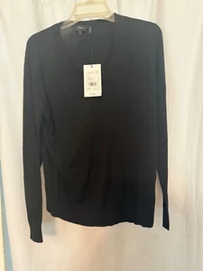 THEORY DAMEN REGAL WOLLE LANGARM V-AUSSCHNITT PULLOVER SCHWARZ XL - Bild 1 von 4