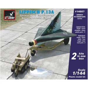 Armory Models AR14507 Plastic model kit Scale 1:144 Lippisch P.13a w/ Kettenkrad - Picture 1 of 24