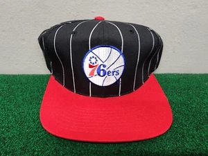 Vintage Starter Philadelphia 76ers Sixers Pinstripe Snapback Hat 90s - Picture 1 of 7
