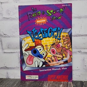 Ren and Stimpy Show Veediots! Folleto de instrucciones manual para SNES solo Nintendo - Imagen 1 de 6