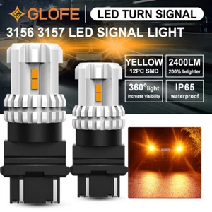 2X GLOFE 3157 3457 4057 3757A LED Señal de giro ámbar Esquina Bombillas 3020SMD - Imagen 1 de 11