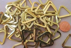 1000 New Triangular Triangle Brass Tone Metal Rings 1 1/16" 27mm Base # 7231 - Picture 1 of 1