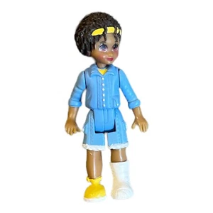 Sweet Streets dollhouse HOSPITAL GIRL Broken Leg Cast PATIENT AFRICAN AMERICAN - Picture 1 of 1
