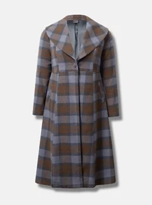 Torrid Outlander Mackenzie Wool-Blend Fit & Flare Coat Multi 00 M L 10 #G15086 - Picture 1 of 3