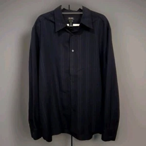 Claiborne Axcess XXL Dress Shirt Pinstripe Wrinkle Free Long-sleeved Black - Picture 1 of 6