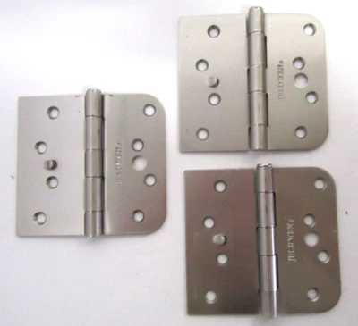 JELD-WEN (3 Pack) Jeldwen Hinge Satin Nickel Plated 4" x 4.25" Door Hinges 3/32" Thick