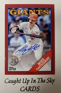 Actualización Topps 2023 Mike Yastrzemski 1988 rojo en tarjeta automática #21/25 SSP Giants - Imagen 1 de 2