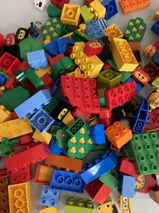 Lego DUPLO Bundle 1/4 Kilo kg Of Mixed Bricks BLOCKS Includes 1 Figure or Animal - Picture 1 of 12