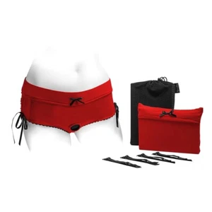 Spareparts Sasha Cinch Booty Short Harness Red/black Size S - Picture 1 of 11
