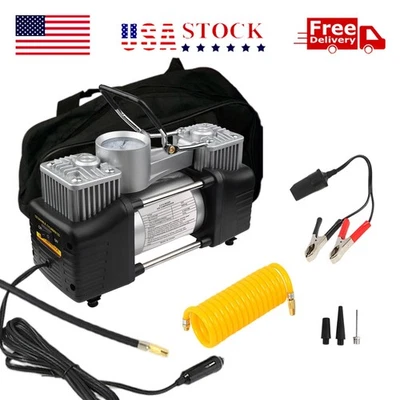 Heavy Duty Portable Air Compressor Car Tire Inflator Electric Pump Auto 12V