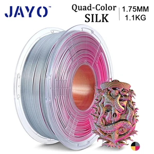 JAYO 1.1KG PLA+ SILK Quad-Color Black/Gray/Red/Yellow 3D Printer Filament 1.75mm - Picture 1 of 8