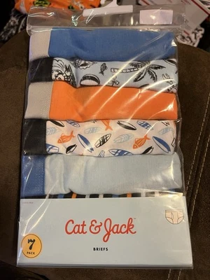 Трусы для мальчиков Cat & Jack нижнее белье 100% хлопок синий серфинг размер 8 средний M - Изображение 1 из 2