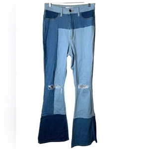 Jeans AP Azul Afrodita Patchwork Acampanados Talla 29 Hippie Años 70’s Retro - Imagen 1 de 8